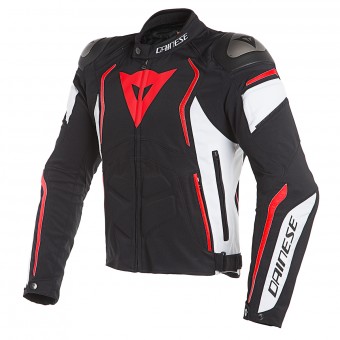 Motorradjacke Dainese Dyno Tex Black White Fluo Red