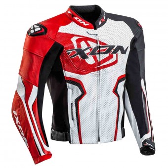 Motorradjacke Ixon Falcon Jacket White Black Red