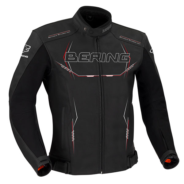Motorradjacke Bering Forcio Leather Black White Red