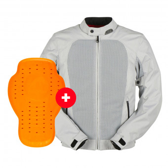 Motorradjacke Furygan Genesis Mistral Evo 2 Pearl + Back Protector D3O Viper Level 2