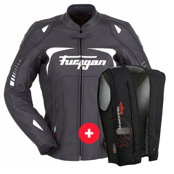 Motorradjacke Furygan Ginger Black White + Fury Air Bag System