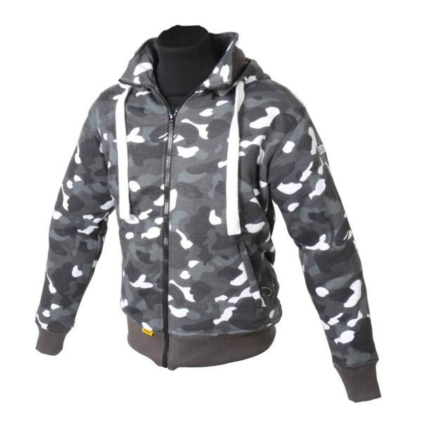 Motorradjacke Booster Hoodie Core Camo Black White