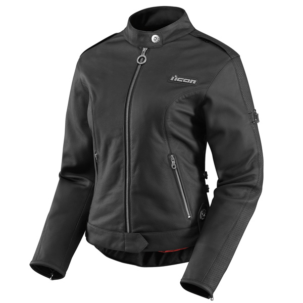 Motorradjacke ICON Hella Leather Jacket Black