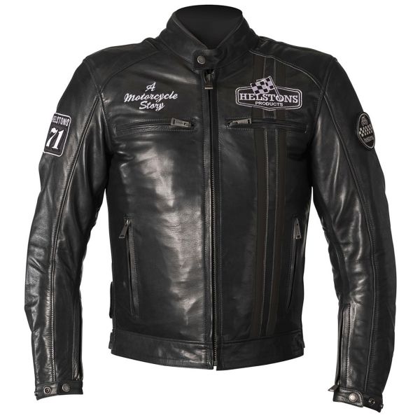 Motorradjacke Helstons Indy Leather Rag Black Motorradjacke Helstons Indy Leather Rag Black