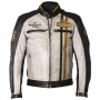 Motorradjacke Helstons Indy Leather Rag Black White Yellow