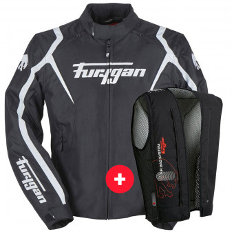 Motorradjacke Furygan Irus Black White + Fury Air Bag System