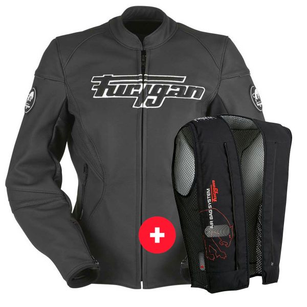 Motorradjacke Furygan Kali Black White + Fury Air Bag System