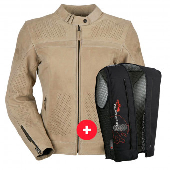 Motorradjacke Furygan Kristen Vented Beige + Fury Air Bag System