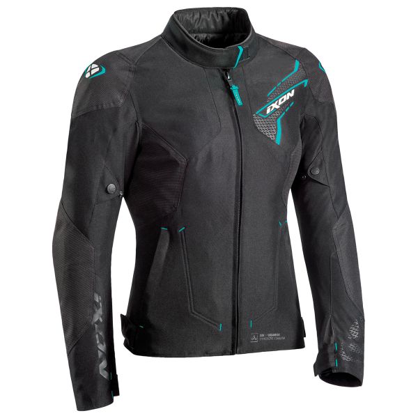 Motorradjacke Ixon Luthor Lady Black Emeraude Motorradjacke Ixon Luthor Lady Black Emeraude