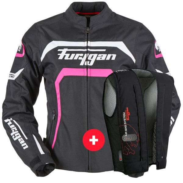 Motorradjacke Furygan Mystic Lady Black Pink + Fury Air Bag System