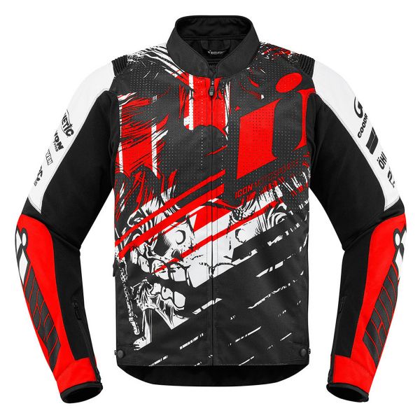 Motorradjacke ICON Overlord Stem Red