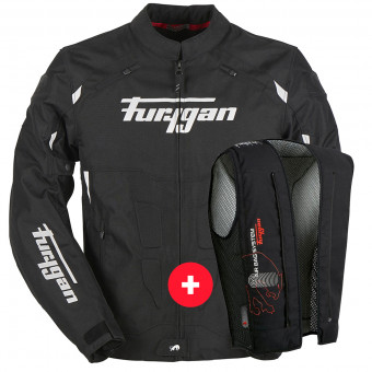 Motorradjacke Furygan Parker Black White + Fury Air Bag System