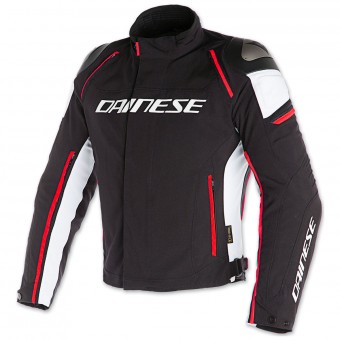 Motorradjacke Dainese Racing 3 D-Dry Black White Fluo Red
