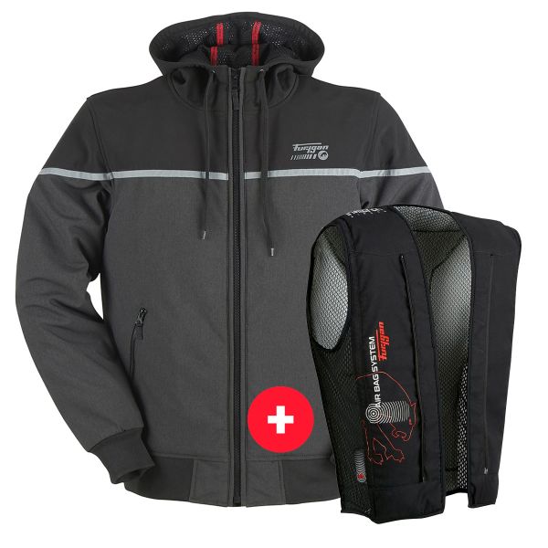 Motorradjacke Furygan Sektor Black Grey Anthracite + Fury Air Bag System