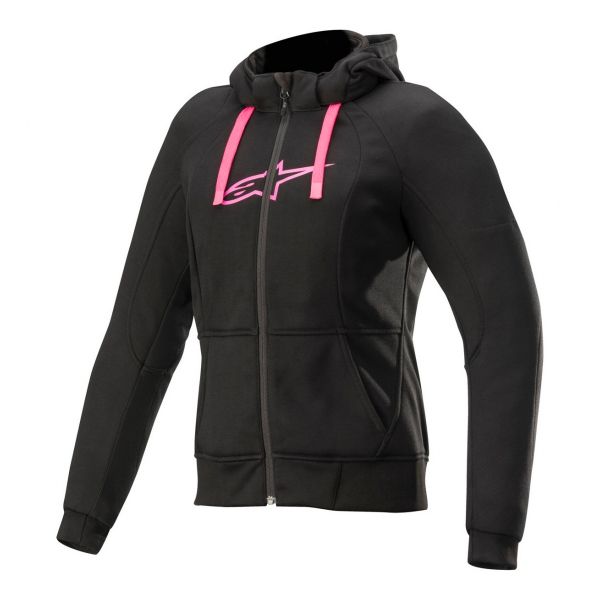 Motorradjacke Alpinestars Stella Chrome Sport Hoodie Black Fuchsia
