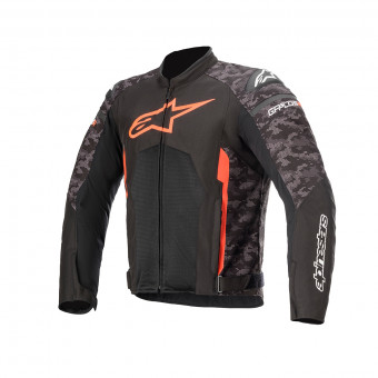 Motorradjacke Alpinestars T-GP Plus R V3 Air Black Camo Red Fluo
