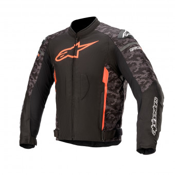 Motorradjacke Alpinestars T-GP Plus R V3 Black Camo Red Fluo