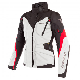Motorradjacke Dainese Tempest 2 Lady D-Dry Light Grey Black Tour Red
