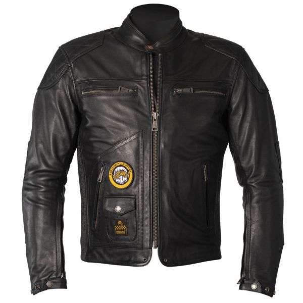 Motorradjacke Helstons Tracker Leather Black Motorradjacke Helstons Tracker Leather Black