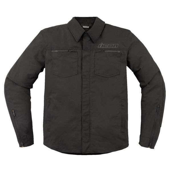 Motorradjacke ICON Upstate Canvas Black