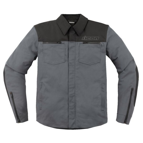 Motorradjacke ICON Upstate Canvas Grey