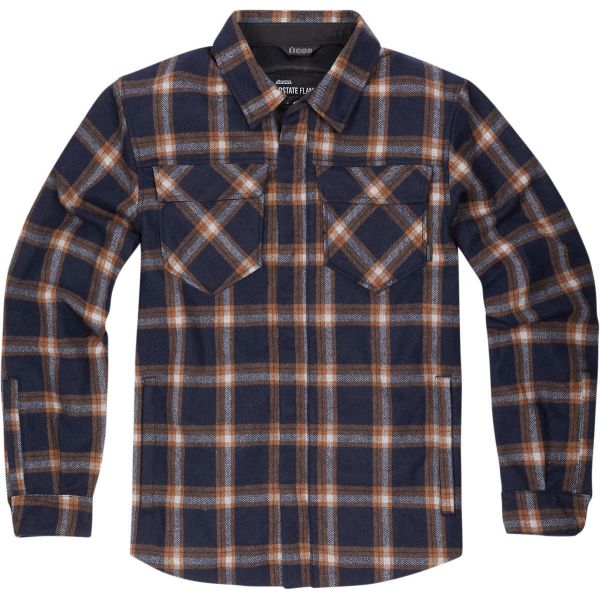 Motorradjacke ICON Upstate Riding Flannel Orange