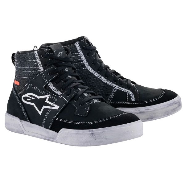 Motorrad Sportschuhe Alpinestars Ageless Black White Cool Grey