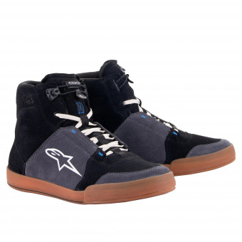 Motorrad Sportschuhe Alpinestars Chrome Black Asphalt Gum Blue Motorrad Sportschuhe Alpinestars Chrome Black Asphalt Gum Blue