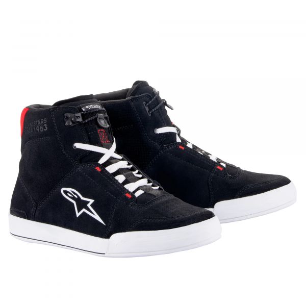 Motorrad Sportschuhe Alpinestars Chrome Black White Bright Red