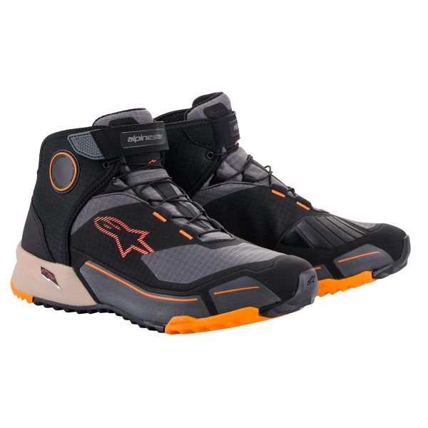 Motorrad Sportschuhe Alpinestars CR-X Drystar Black Light Brown Orange