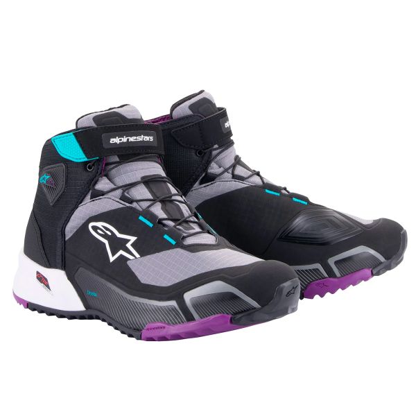 Motorrad Sportschuhe Alpinestars CR-X Women Black Grey Plum Teal
