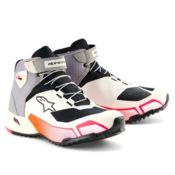 Motorrad Sportschuhe Alpinestars CR-X Women Drystar White Mid Gray Black Diva Pink