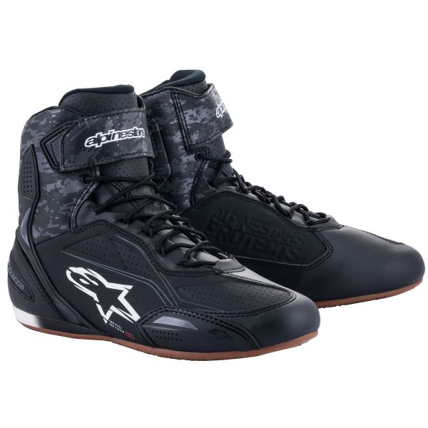 Motorrad Sportschuhe Alpinestars Faster 3 Black Dark Grey Gum