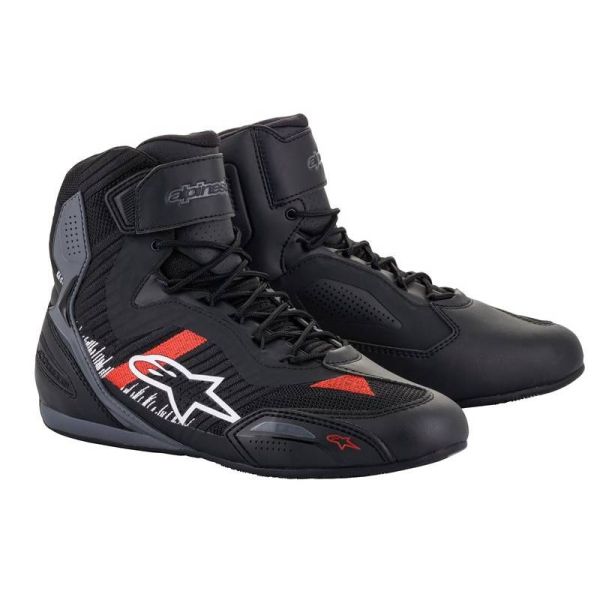 Motorrad Sportschuhe Alpinestars Faster 3 Rideknit Black Grey Bright Red