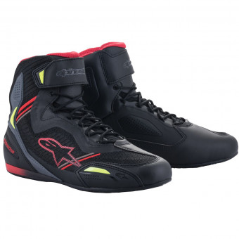 Motorrad Sportschuhe Alpinestars Faster 3 Rideknit Black Red Yellow Fluo