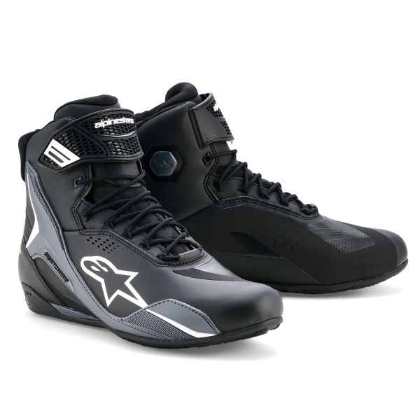 Motorrad Sportschuhe Alpinestars Faster 4 Drystar Black Cool Gray White