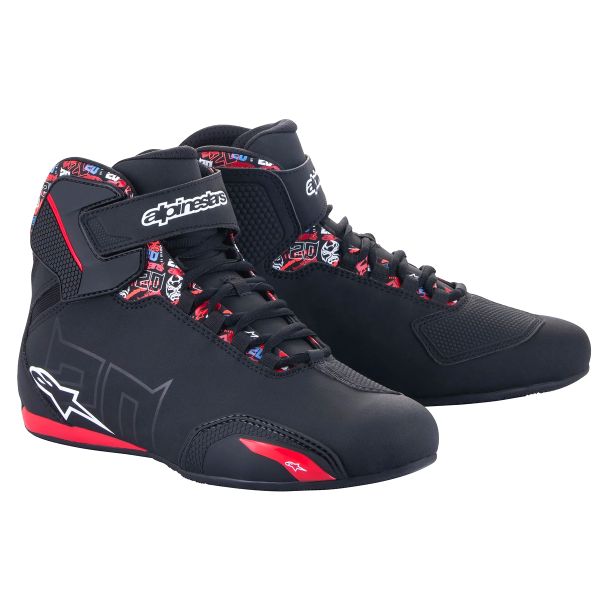 Motorrad Sportschuhe Alpinestars FQ20 Sektor Black Bright Red Motorrad Sportschuhe Alpinestars FQ20 Sektor Black Bright Red