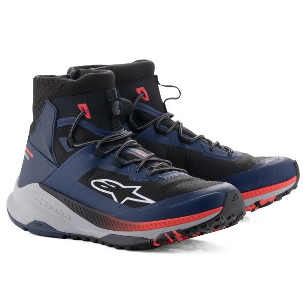 Motorrad Sportschuhe Alpinestars Speedforce XR Blue Black Red Fluo Gray