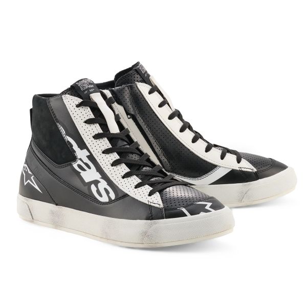Motorrad Sportschuhe Alpinestars Stated Flair Black White
