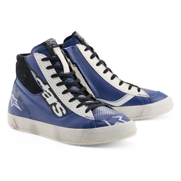 Motorrad Sportschuhe Alpinestars Stated Flair Bright Blue White Black