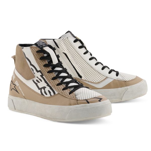 Motorrad Sportschuhe Alpinestars Stella Stated Flair Warm Gray White