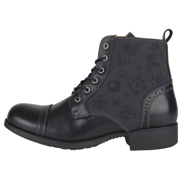 Motorrad Sportschuhe Helstons Mehari Leather Black Grey