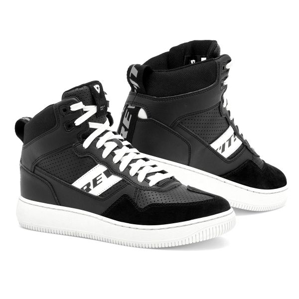 Motorrad Sportschuhe REV'IT Pacer Black White
