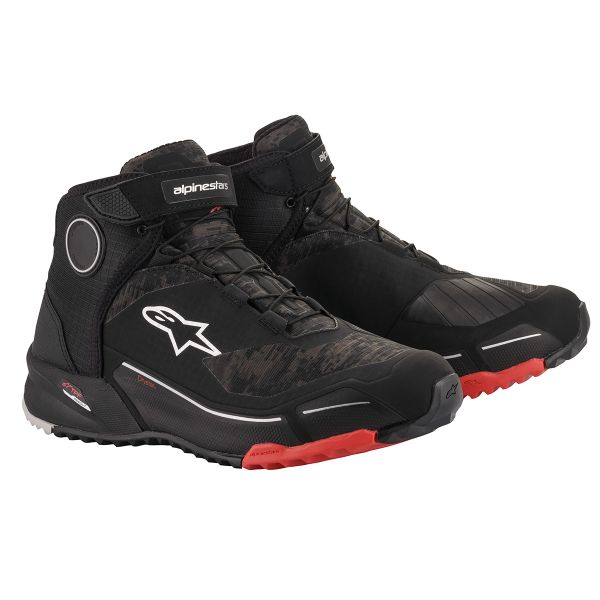 Motorrad Sportschuhe Alpinestars CR-X Drystar Black Camo Red