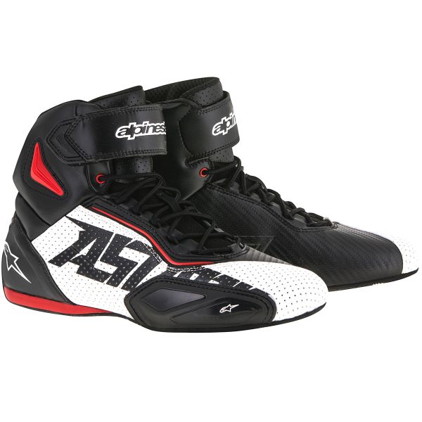 Motorrad Sportschuhe Alpinestars Faster 2 Vented Black White Red