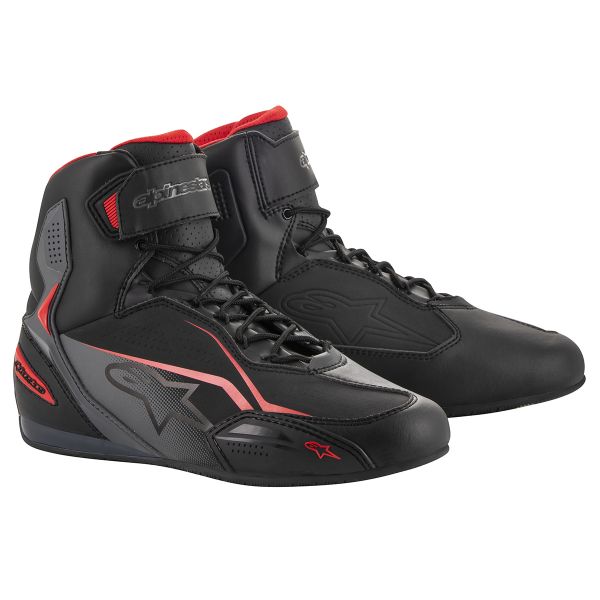 Motorrad Sportschuhe Alpinestars Faster 3 Black Grey Red