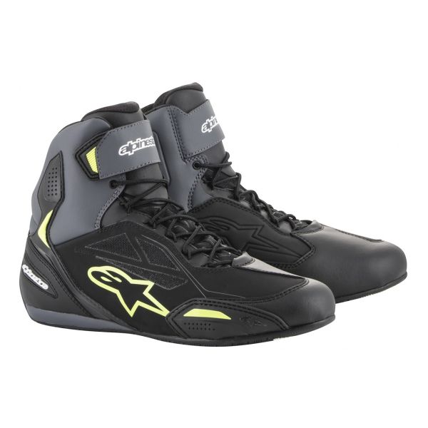Motorrad Sportschuhe Alpinestars Faster 3 Drystar Black Grey Yellow Fluo