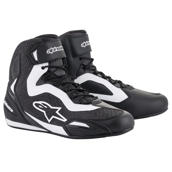 Motorrad Sportschuhe Alpinestars Faster 3 Rideknit Black White