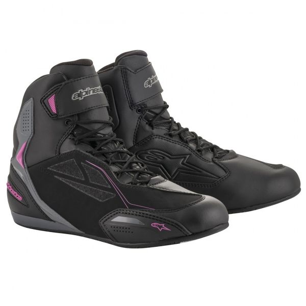 Motorrad Sportschuhe Alpinestars Stella Faster 3 Drystar Black Dark Grey Fuchsia
