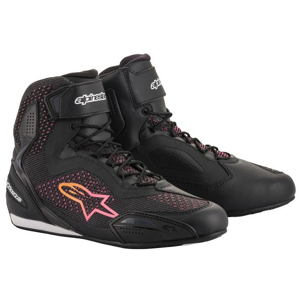 Motorrad Sportschuhe Alpinestars Stella Faster 3 Rideknit Black Yellow Pink